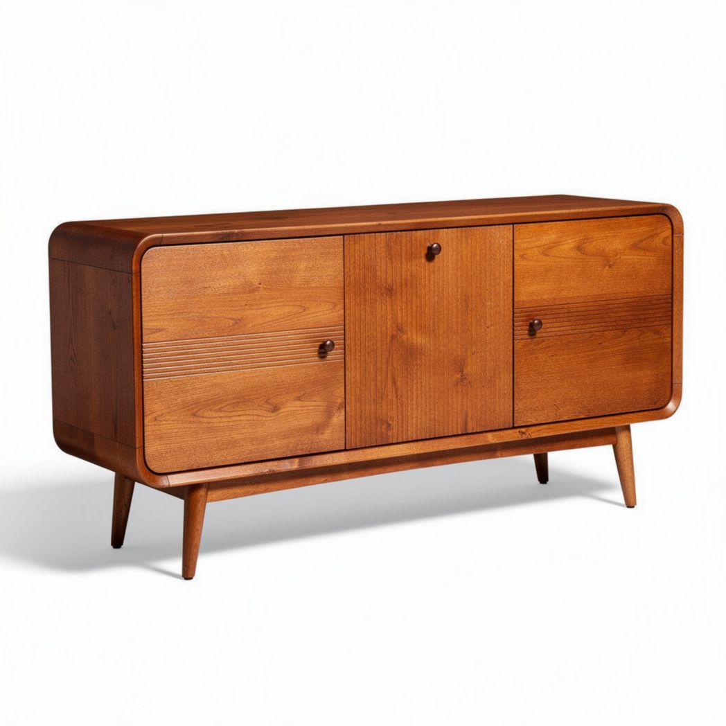 Meuble de rangement en bois foncé 120 x 40 x 75 cm pour salon