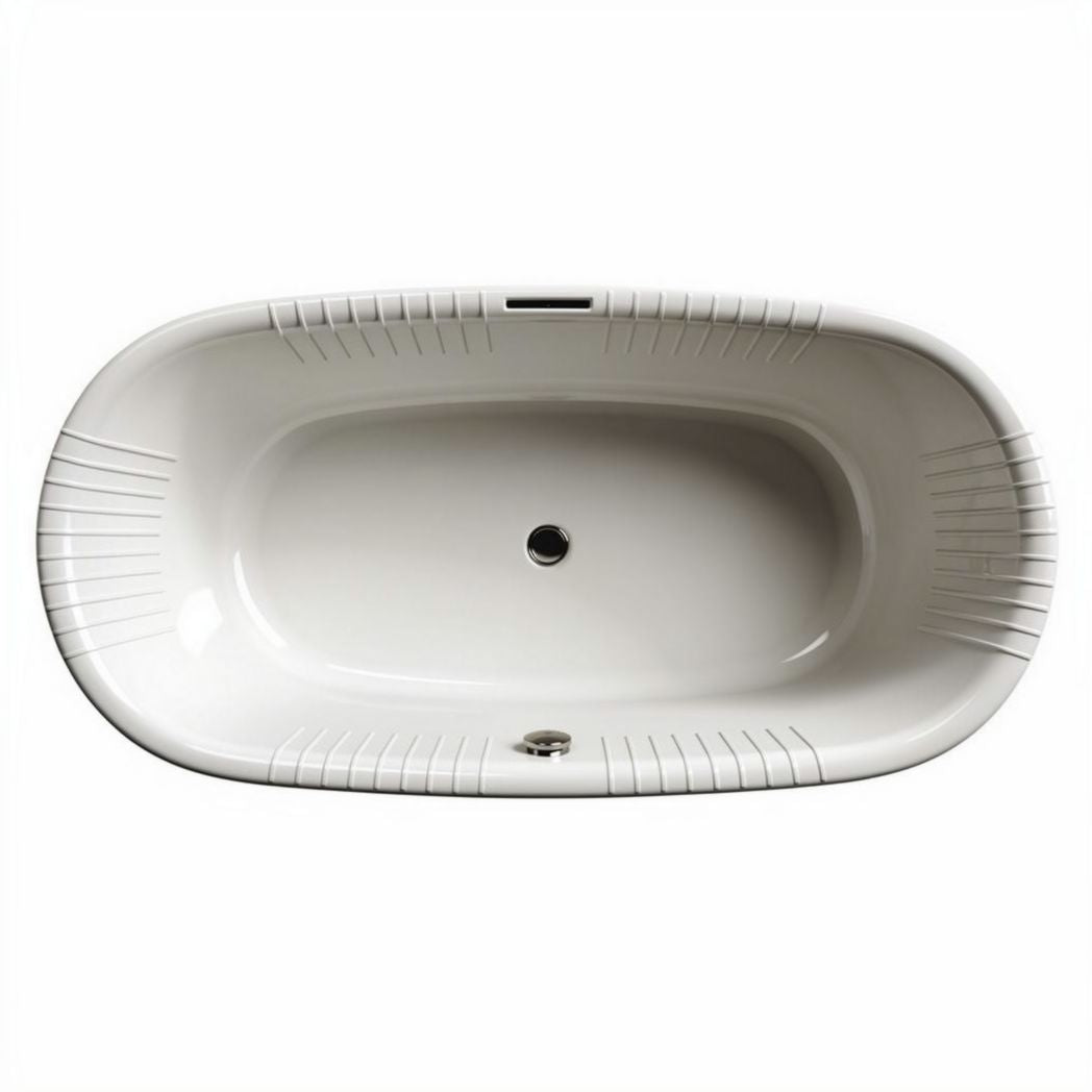 Baignoire en acrylique blanc 170 x 75 x 60cm pour salle de bain moderne