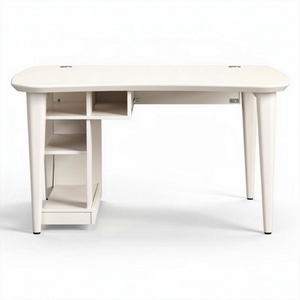 Table de travail blanche avec étagères de rangement dimensions 120 x 60 x 75cm