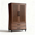 Armoire en bois de 100 x 50 x 180cm avec rangements et portes en verre ripolé