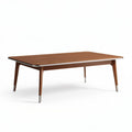 Table basse rectangulaire en bois brun 150 x 80 x 75cm avec pieds en métal