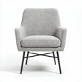 Fauteuil en tissu gris avec structure en métal 70 x 65 x 85cm
